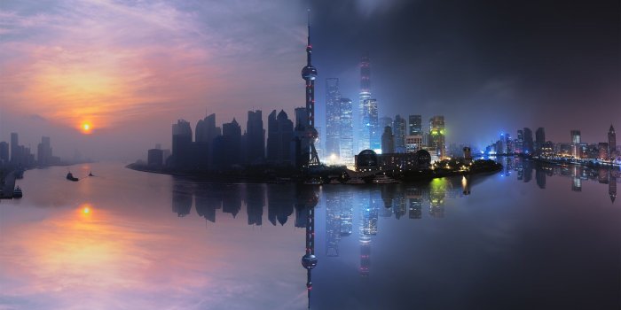 2048x1387 Wallpaper Cityscape, urban, clouds, water, reflection, sunrise