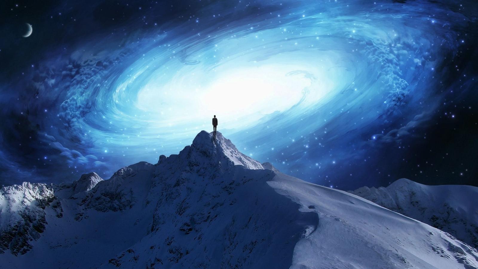 2560x1440 2560x1440 Peak Snow Stars People Look desktop PC and Mac wallpaper
