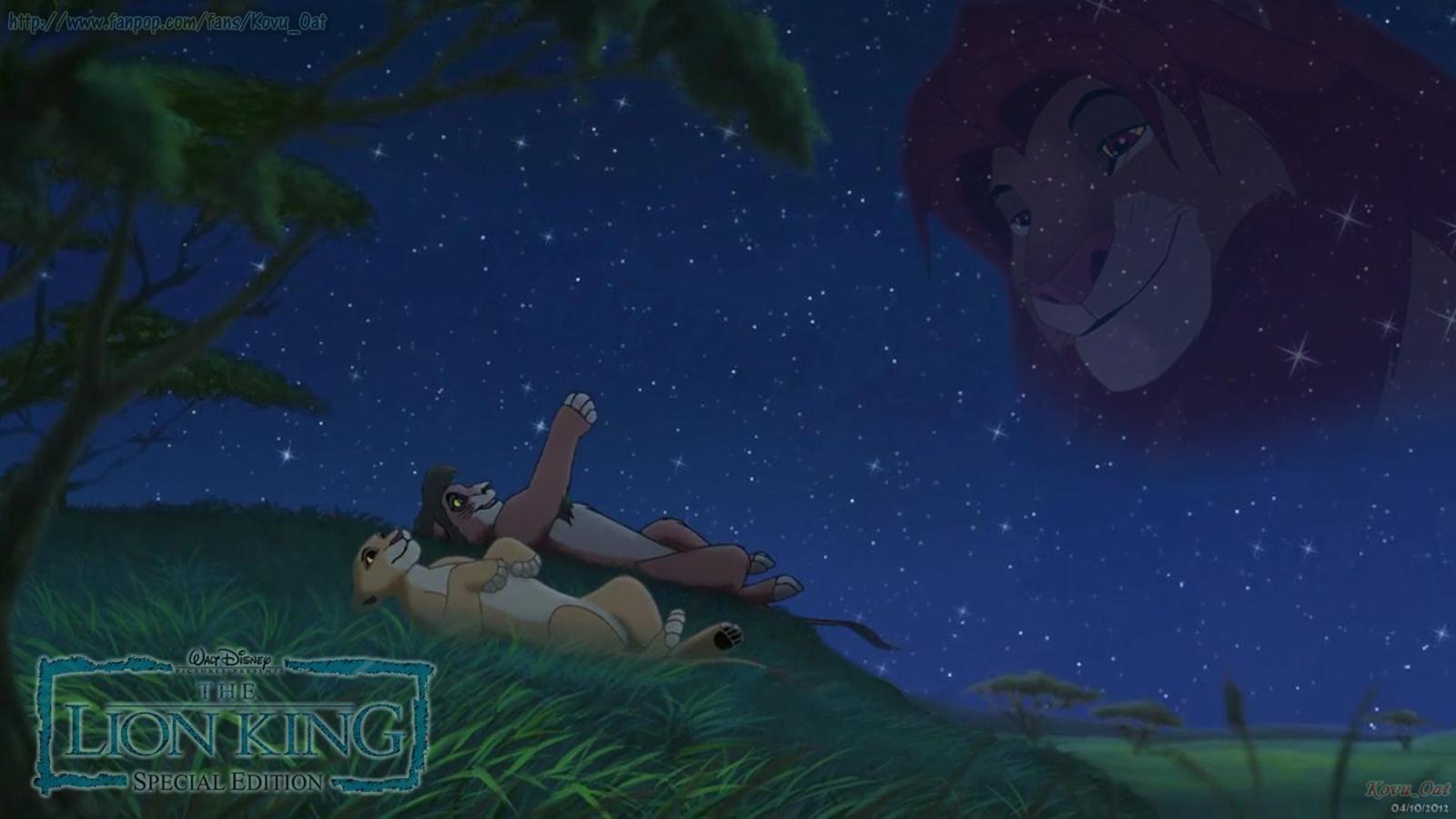1920x1080 TLK Kovu and Kiara look at Simba stars night wallpaper HD - Kovu