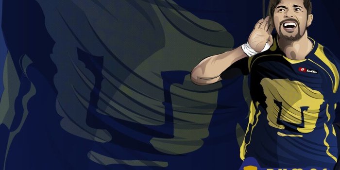 1024x768 akyanyme.com: Dante Lopez | Pumas UNAM | vector wallpaper