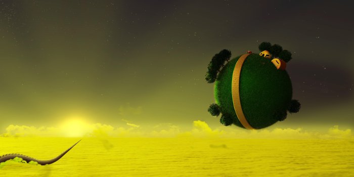 7680x4805 King kai's 3D planet wallpaper (oc) : dbz