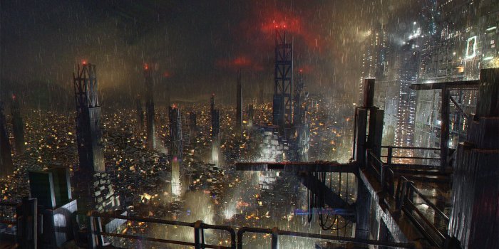 1920x1080 A cyberpunk city soaked in the rain Wallpaper from Deus Ex: Mankind