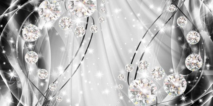 1500x1053 Welt-der-Träume Photo Wallpaper Mural Abstract, Diamonds, and Silver