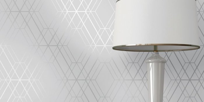 1000x1000 Metro Diamond Geometric Wallpaper - Grey and Silver - WOW001 in 2019