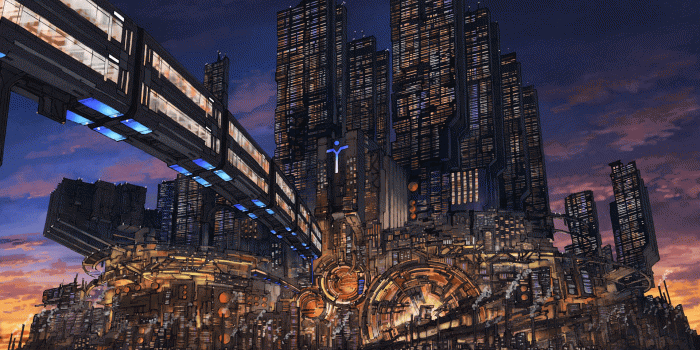 1920x1080 Download 1920x1080 Fantasy City, Sci-fi, Skyscrapers, Bridge