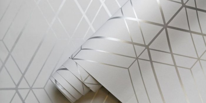 1000x1000 Metro Diamond Geometric Wallpaper - Grey and Silver - WOW001 in 2019