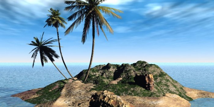 1024x768 Small Deserted Paradise Island: 3D/Digital Wallpaper - Background Bandit