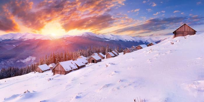 3840x2160 Wallpaper Mountains, 5k, 4k wallpaper, hills, sunset, snow, winter