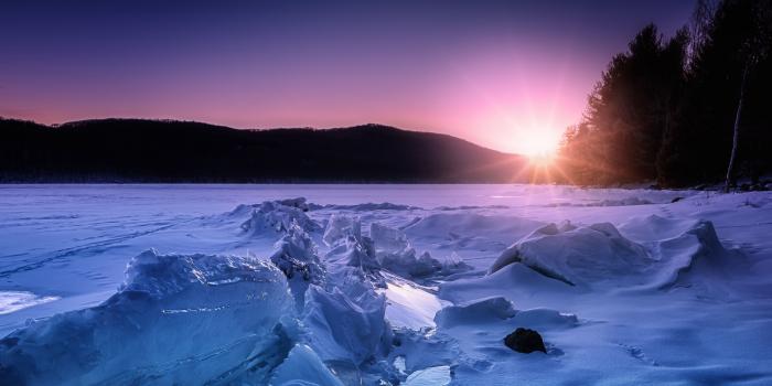 3840x2400 Download wallpaper 3840x2400 ice, snow, sunset, horizon 4k ultra hd
