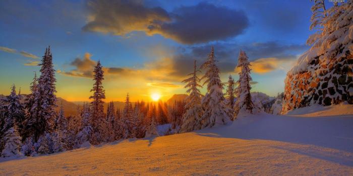1600x900 Beautiful Nature Images And Wallpapers: Snow Mountain Sunset