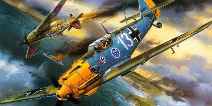 1332x850 Wallpaper war, figure, art, Messerschmitt, Hawker Hurricane