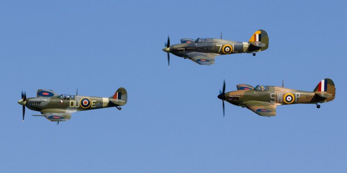 1920x1200 Download wallpapers Hawker Hurricane, Supermarine Spitfire, British