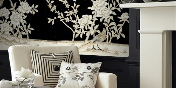 1089x1400 Maysong Black Lacquer | Chinoiserie Mural Wallpaper | MuralSources.com