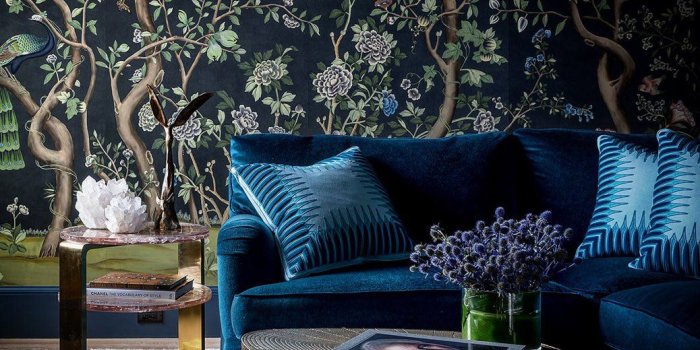 1038x940 St Laurent hand painted wallpaper | de Gournay