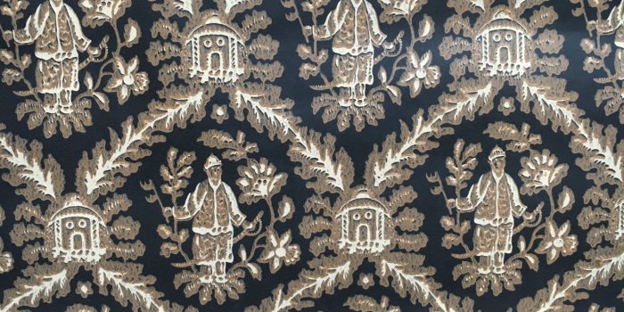 1500x1500 Motif Vintage Wallpaper Chinoiserie Oriental Asian Black Brown