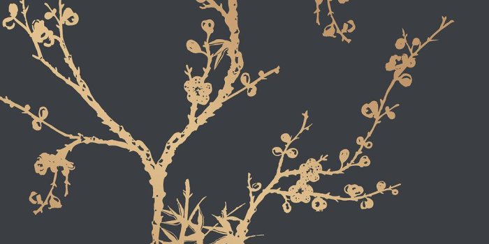 1000x1000 Cynthia Rowley Bird Watching Black and Gold Self-Adhesive Removable  Wallpaper