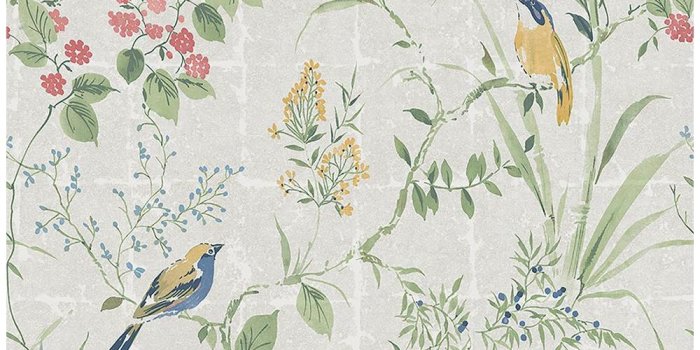 1000x1000 Imperial Grey Garden Chinoiserie Wallpaper