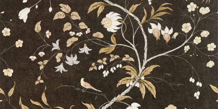 1366x1366 Zoffany Chambalon Trail Antique Gold/Vine Black Wallpaper 312850