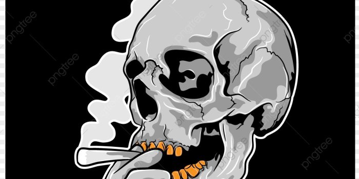 1200x1200 Skull Smoking Illustration, Skull, Marijuana, Cannabis PNG and