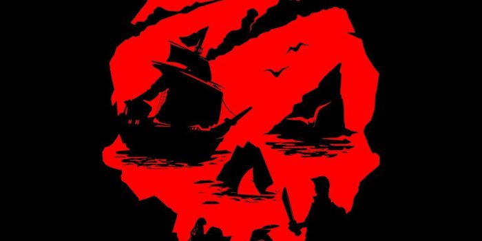 1080x1920 Sea of Thieves, Video game, red skull, art, 1080x1920 wallpaper