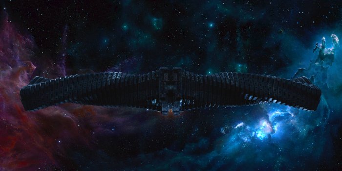 2136x1080 Ronan's Ship the Dark Aster from Guardians of the Galaxy Desktop