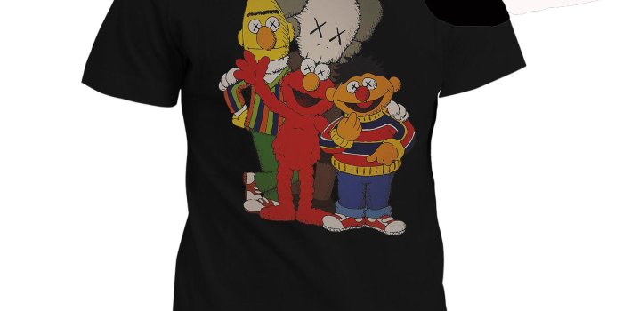 1600x1528 SESAME STREERT x KAWS Companion Shirt KAWS SESAME INTESTINE FunnyShort  Sleeve Plus Size t-shirt
