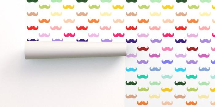 1024x1024 Rainbow mustache pattern on Isobar by inspirationz | Roostery Home Decor