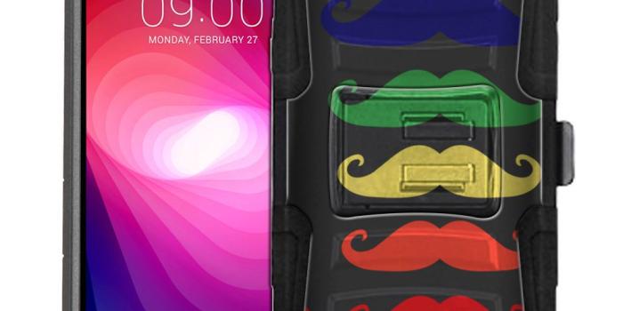 1000x1000 LG Fiesta Armor Hybrid Case - Gay Pride Rainbow Mustaches on Black