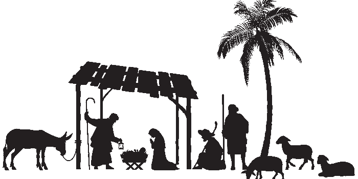 8000x4231 Free Nativity Clipart Silhouette