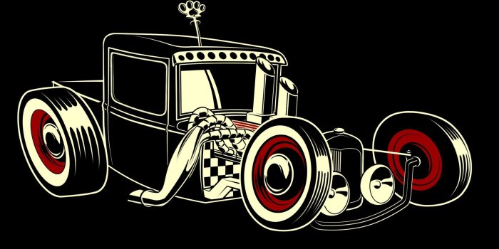 2250x1500 rat rods cartoons | rat rod hot retro vector emgine cartoon
