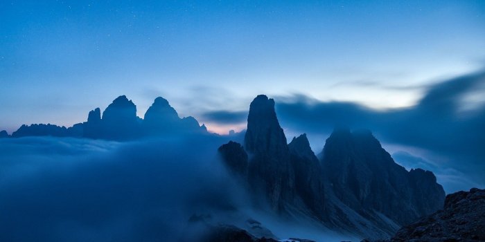 1600x1000 nature, Landscape, Mist, Blue, Mountain, Evening, Alps, Clouds
