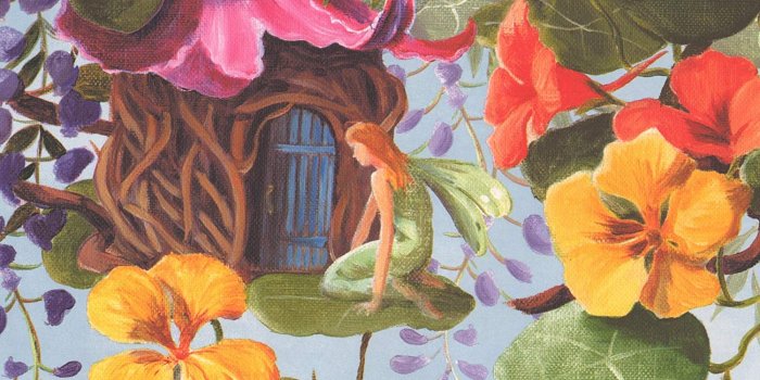1500x1314 Peter Pan Tinker Bell Treehouse Colorful Flowers Wallpaper Border