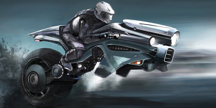 2560x1440 Sci-Fi robot on the bike wallpaper - Fantasy wallpapers - #49042