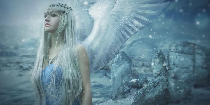 4500x3000 Winter Angel 4k Ultra HD Wallpaper | Background Image | 4500x3000