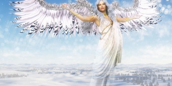 1332x850 Wallpaper winter, girl, wings, angel images for desktop, section