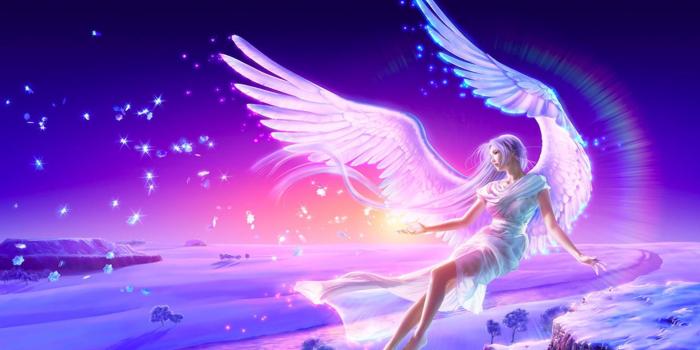 1920x1200 Angel Blonde Girl Anime Wings Flying Winter Snow HD desktop