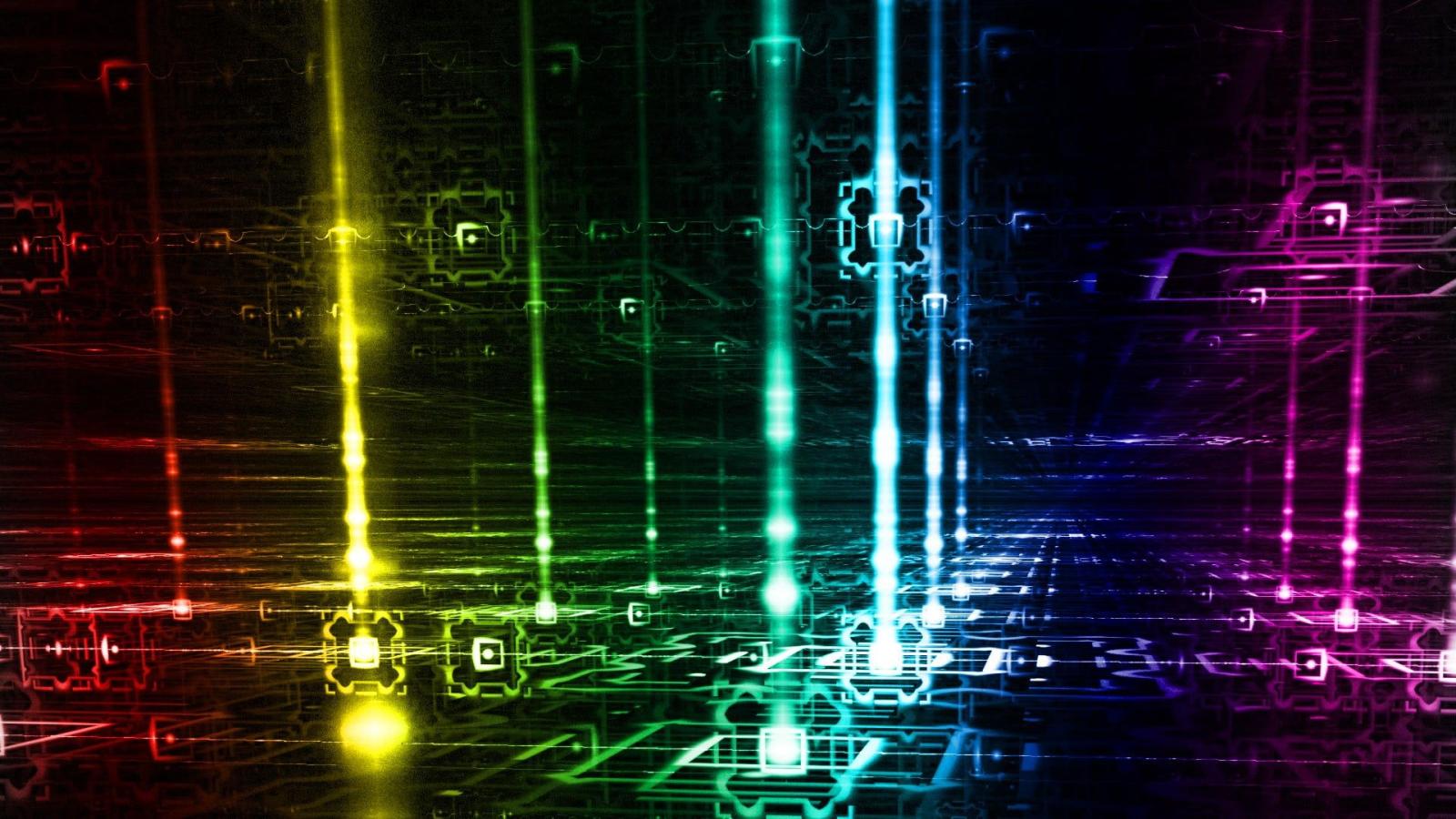 1920x1080 Electronic hologram digital wallpaper, colorful, abstract, grid HD