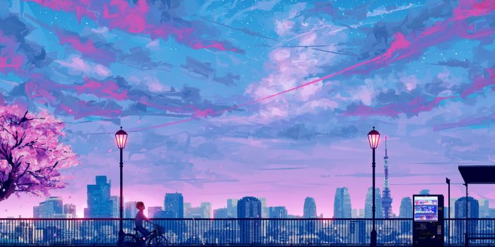 2560x1440 2560x1440 Anime Cityscape Landscape Scenery 5k 1440P Resolution HD
