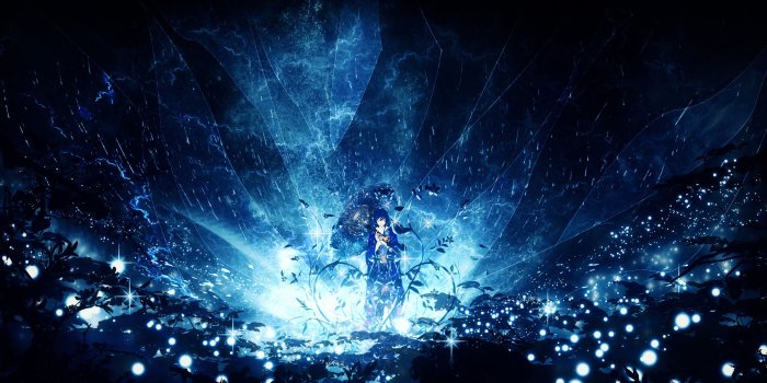 2560x1440 Download 2560x1440 wallpaper anime girl, outdoor, night, original