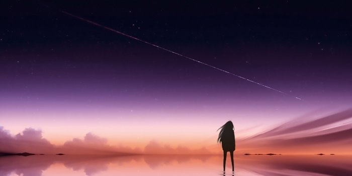 2560x1440 Atmosphere, Space, Girl, Sky, Anime WQHD, QHD, 16:9 Wallpaper