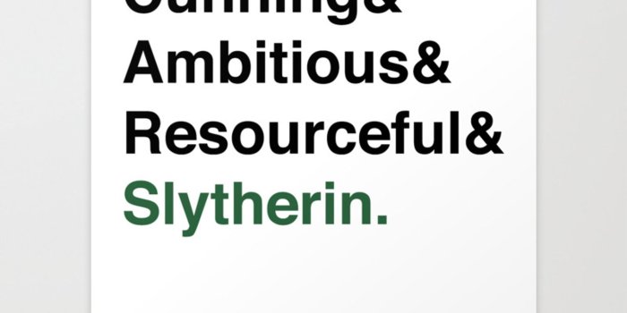 1500x1500 Modern Slytherin House Traits Art Print