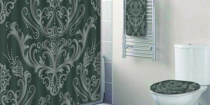 1000x1000 Amazon.com: 5 Piece Bath Rug Set, Luxury green floral damask