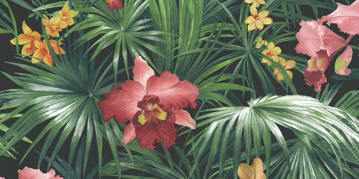 1502x1502 G56434 Tropical Palms & Orchids Global Fusion Wallpaper