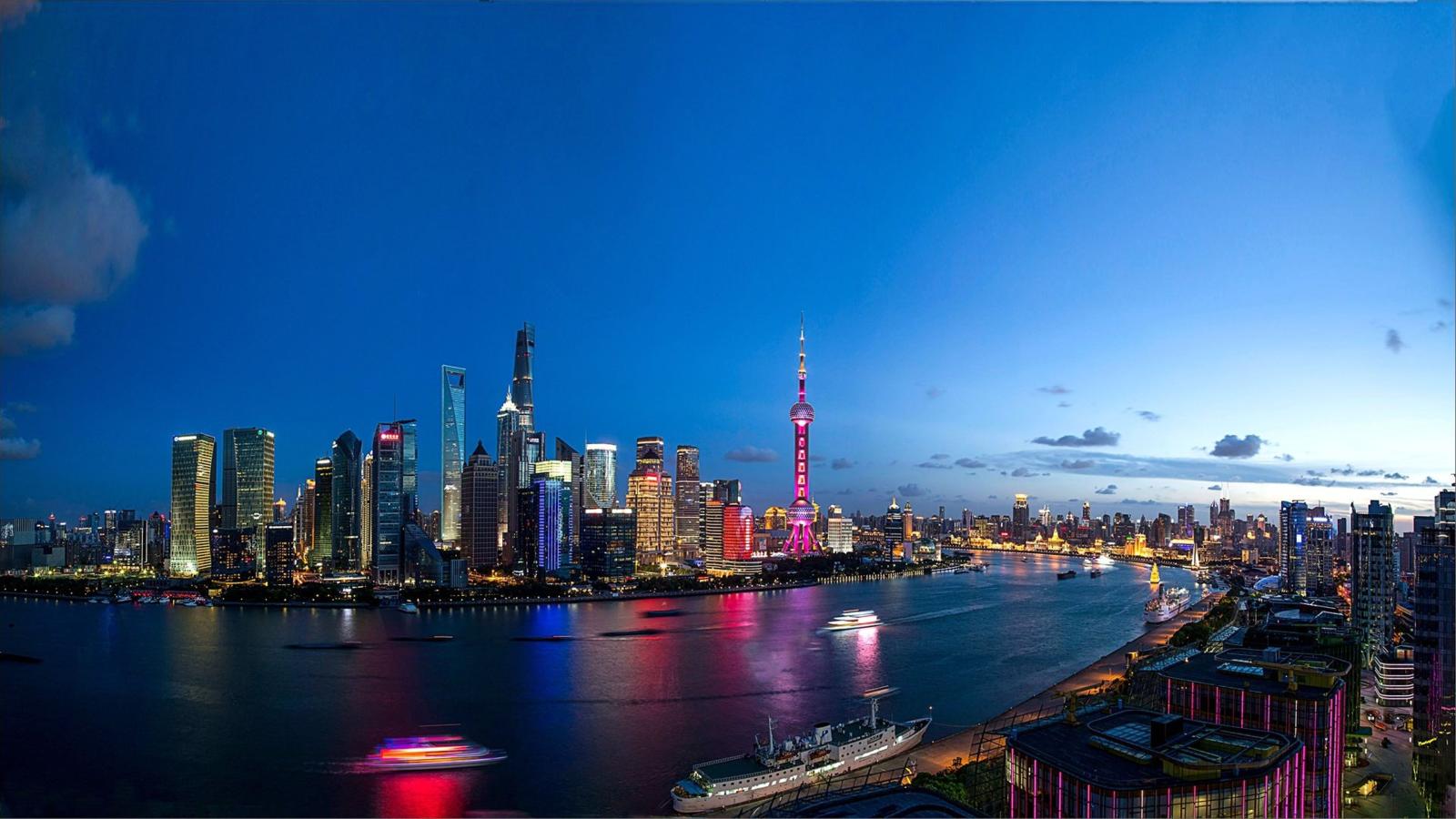 3840x2160 City In China Shanghai Twilight The Last Light Of The Day 4k Ultra