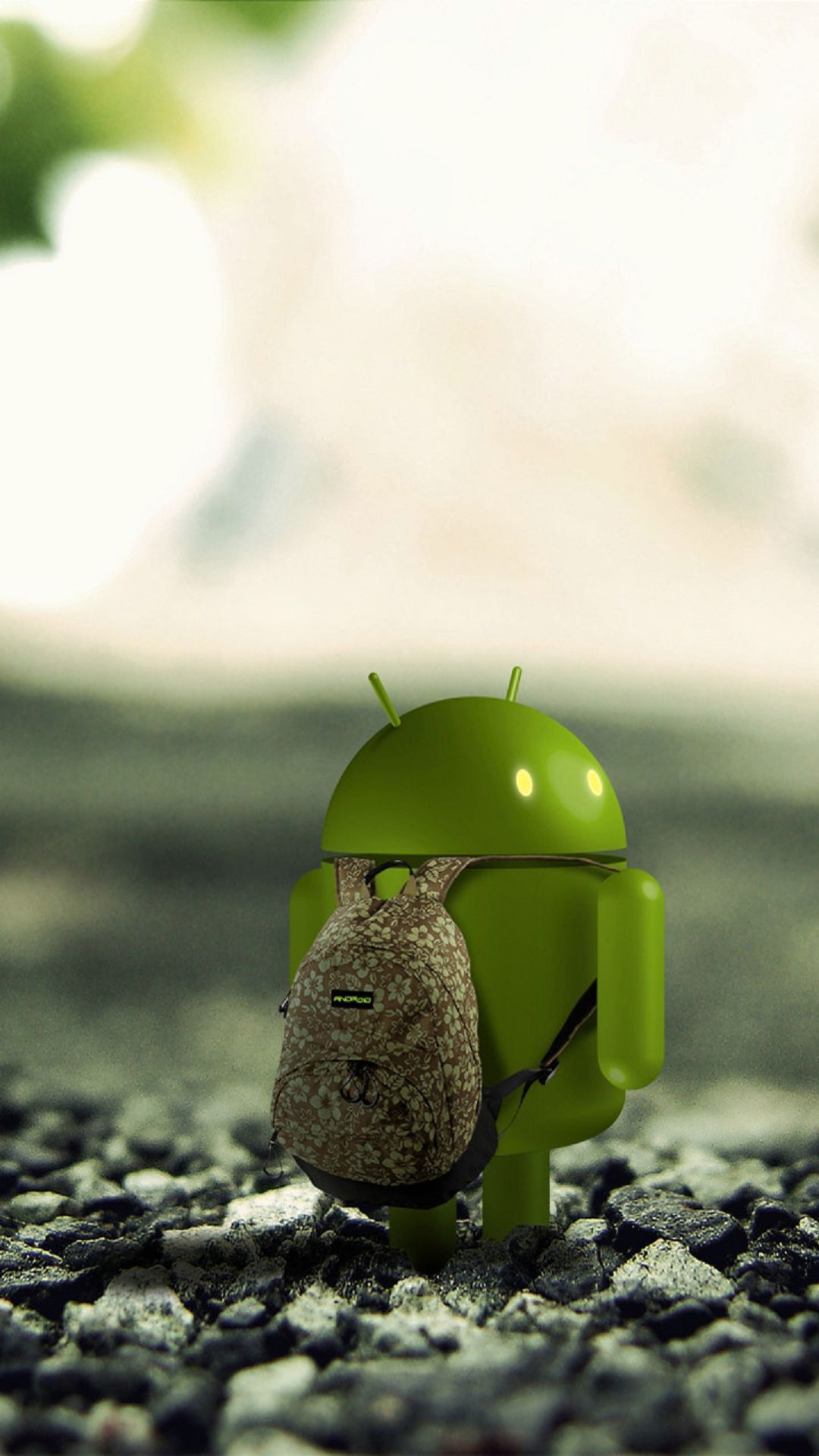 1080x1920 Android Robot Backpack Android Wallpaper free download