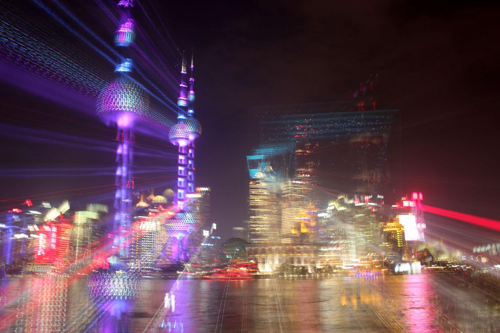 3840x2560 3009282 double exposure, night, shanghai, skyline, skyscrapers 4k