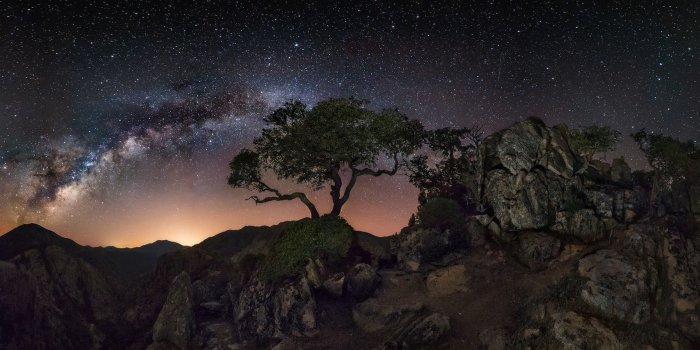 1920x850 2842743 nature landscape mountain trees starry night milky way