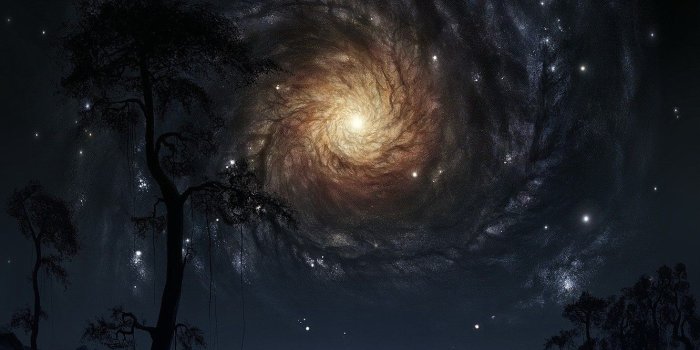 1332x850 Wallpaper stars, Trees, galaxy images for desktop, section космос