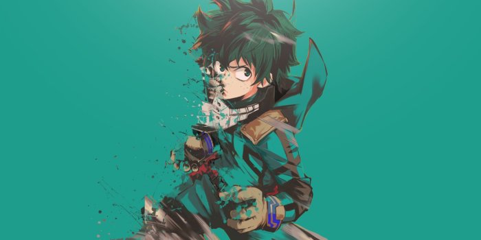 1920x1080 HD wallpaper: white and black cat illustration, Izuku Midoriya, Deku
