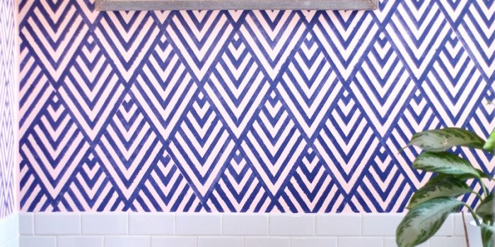 800x1200 Create a Wallpaper Look with a Geometric Stencil - A Beautiful Mess